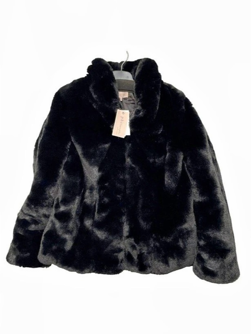 Philosophy Republic Clothing Black Faux Fur Teddy Jacket Small